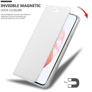 Samsung Galaxy S21 5G Suojakuori Lompakkokotelo (Hopea)