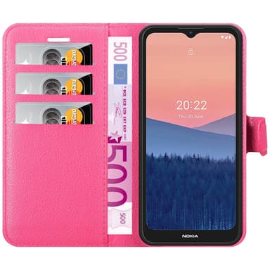 Nokia C21 Suojakuori Lompakkokotelo (Vaaleanpunainen)