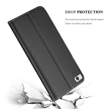 Huawei P8 Suojakuori Lompakkokotelo (Musta)