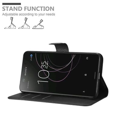 Sony Xperia XZ1 Suojakuori Lompakkokotelo (Musta)