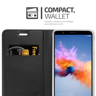 Honor 7X Suojakuori Lompakkokotelo (Musta)