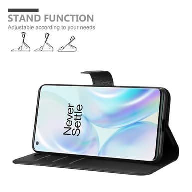 OnePlus 8 PRO Suojakuori Lompakkokotelo (Musta)