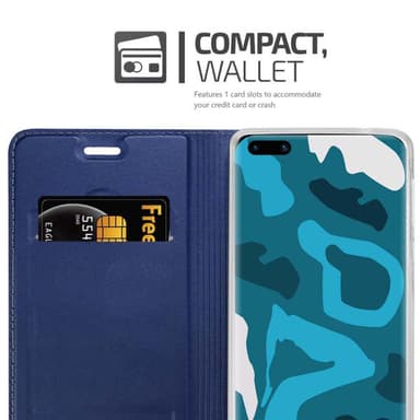 Huawei P40 Suojakuori Lompakkokotelo (Sininen)