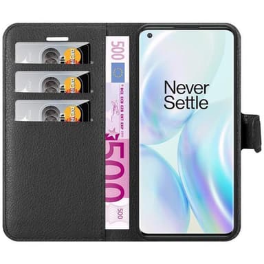 OnePlus 8 PRO Suojakuori Lompakkokotelo (Musta)