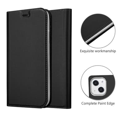 iPhone 13 MINI Suojakuori Lompakkokotelo (Musta)
