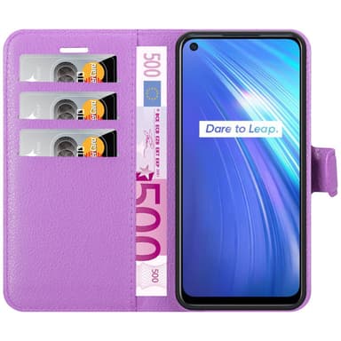 Realme 6 4G / 6s Suojakuori Lompakkokotelo (Violetti)
