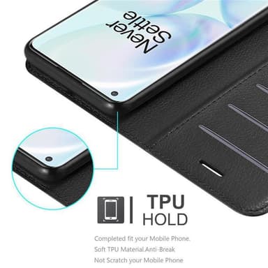OnePlus 8 PRO Suojakuori Lompakkokotelo (Musta)