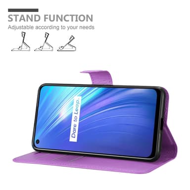 Realme 6 4G / 6s Suojakuori Lompakkokotelo (Violetti)