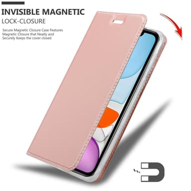 iPhone 11 Suojakuori Lompakkokotelo (Vaaleanpunainen)