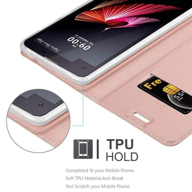 LG X SCREEN Suojakuori Lompakkokotelo (Vaaleanpunainen)
