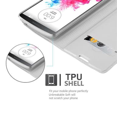 LG G3 Suojakuori Lompakkokotelo (Hopea)