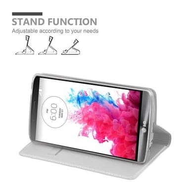 LG G3 Suojakuori Lompakkokotelo (Hopea)