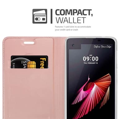 LG X SCREEN Suojakuori Lompakkokotelo (Vaaleanpunainen)