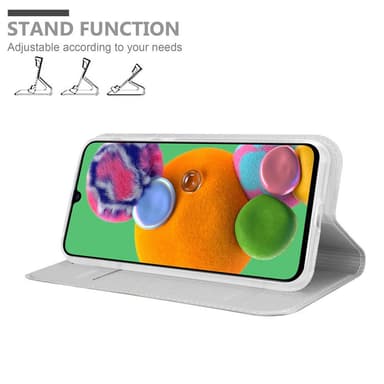 Samsung Galaxy A90 5G Suojakuori Lompakkokotelo (Hopea)