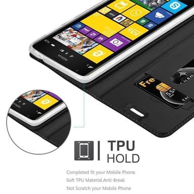 Nokia Lumia 1520 Suojakuori Lompakkokotelo (Musta)