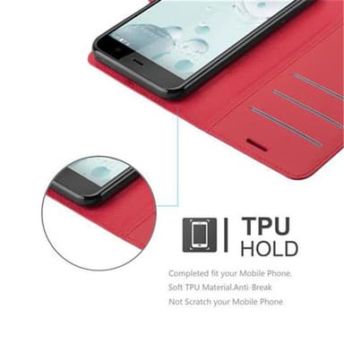 HTC U PLAY Suojakuori Lompakkokotelo (Punainen)