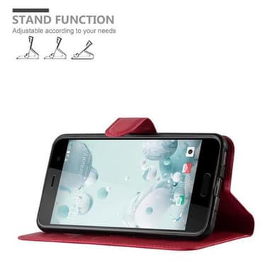 HTC U PLAY Suojakuori Lompakkokotelo (Punainen)