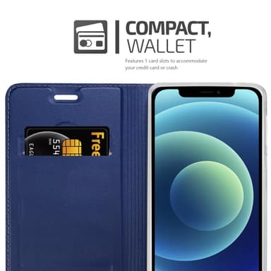 iPhone 12 MINI Suojakuori Lompakkokotelo (Sininen)
