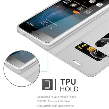ZTE Blade A612 Suojakuori Lompakkokotelo (Hopea)
