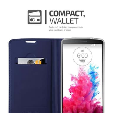 LG G3 Suojakuori Lompakkokotelo (Sininen)
