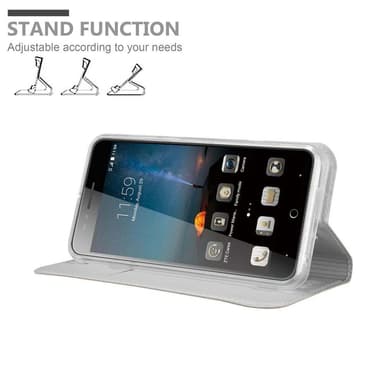 ZTE Blade A612 Suojakuori Lompakkokotelo (Hopea)