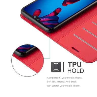 Huawei P20 Suojakuori Lompakkokotelo (Punainen)