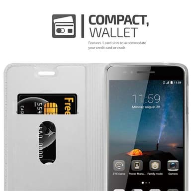ZTE Blade A612 Suojakuori Lompakkokotelo (Hopea)