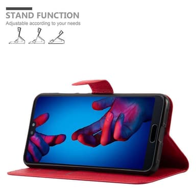 Huawei P20 Suojakuori Lompakkokotelo (Punainen)