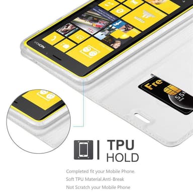 Nokia Lumia 920 Suojakuori Lompakkokotelo (Hopea)
