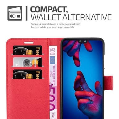 Huawei P20 Suojakuori Lompakkokotelo (Punainen)