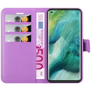 Oppo FIND X2 PRO Suojakuori Lompakkokotelo (Violetti)