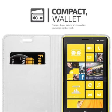 Nokia Lumia 920 Suojakuori Lompakkokotelo (Hopea)