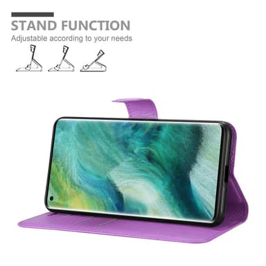 Oppo FIND X2 PRO Suojakuori Lompakkokotelo (Violetti)