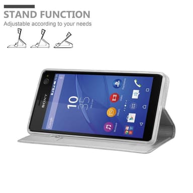 Sony Xperia C4 Suojakuori Lompakkokotelo (Hopea)