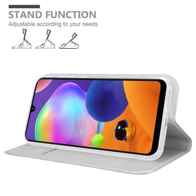 Samsung Galaxy A31 Suojakuori Lompakkokotelo (Hopea)