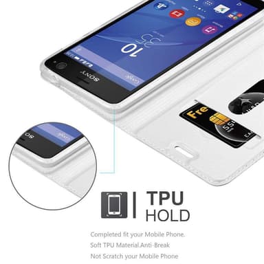 Sony Xperia C4 Suojakuori Lompakkokotelo (Hopea)