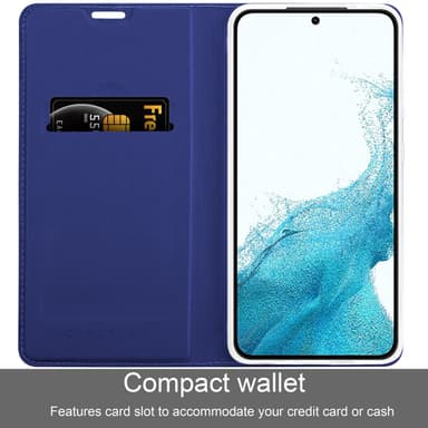 Samsung Galaxy S22 Suojakuori Lompakkokotelo (Sininen)