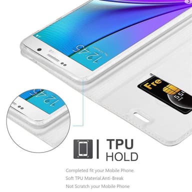 Samsung Galaxy NOTE 5 Suojakuori Lompakkokotelo (Hopea)