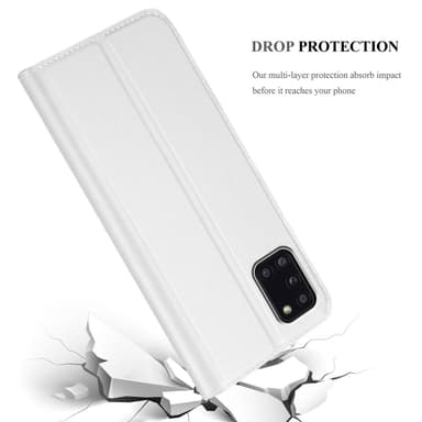 Samsung Galaxy A31 Suojakuori Lompakkokotelo (Hopea)