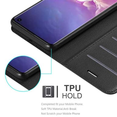 Samsung Galaxy S10 4G Suojakuori Lompakkokotelo (Musta)