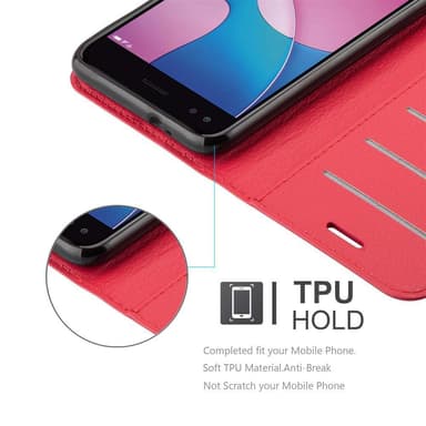 Huawei Y6 PRO 2017 Suojakuori Lompakkokotelo (Punainen)