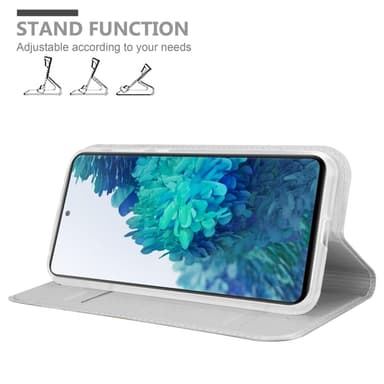 Samsung Galaxy S20 FE Suojakuori Lompakkokotelo (Hopea)