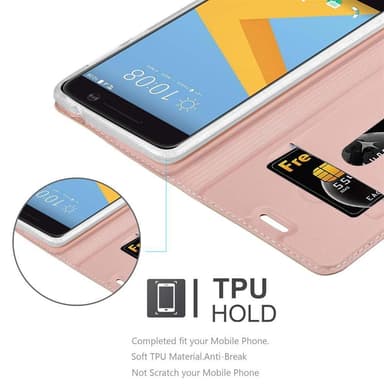 HTC ONE M10 Suojakuori Lompakkokotelo (Vaaleanpunainen)