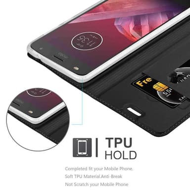 Motorola MOTO Z2 Suojakuori Lompakkokotelo (Musta)