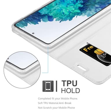 Samsung Galaxy S20 FE Suojakuori Lompakkokotelo (Hopea)