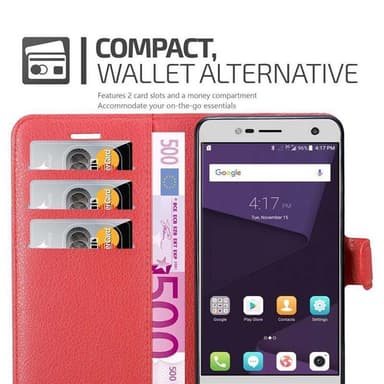 ZTE Blade V8 MINI Suojakuori Lompakkokotelo (Punainen)