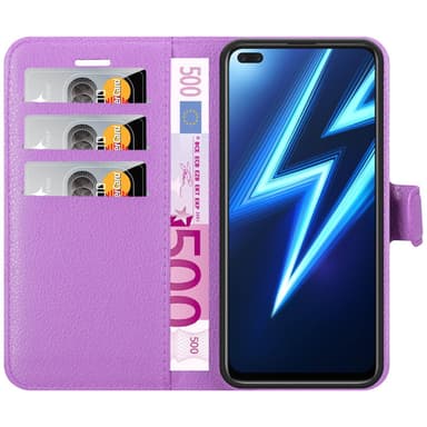 Realme 6 PRO Suojakuori Lompakkokotelo (Violetti)