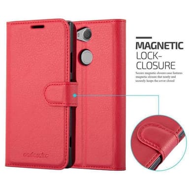 Sony Xperia XA2 Suojakuori Lompakkokotelo (Punainen)