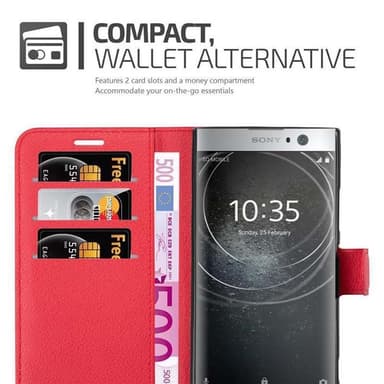 Sony Xperia XA2 Suojakuori Lompakkokotelo (Punainen)
