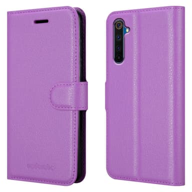 Realme 6 PRO Suojakuori Lompakkokotelo (Violetti)
